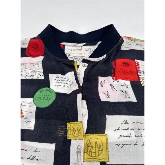 Milano made in ITALY, Women Blouse long sleeve, Size 38, Nautical print - Picture 5 of 13